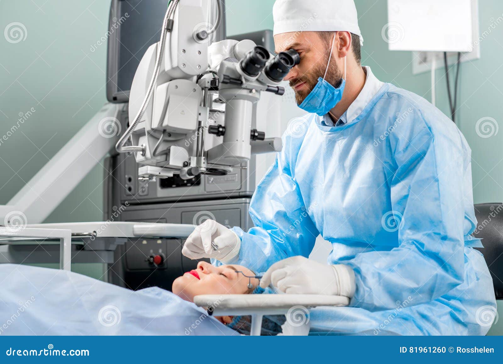 Eye surgical operation stock photo. Image of vision, optical 81961260