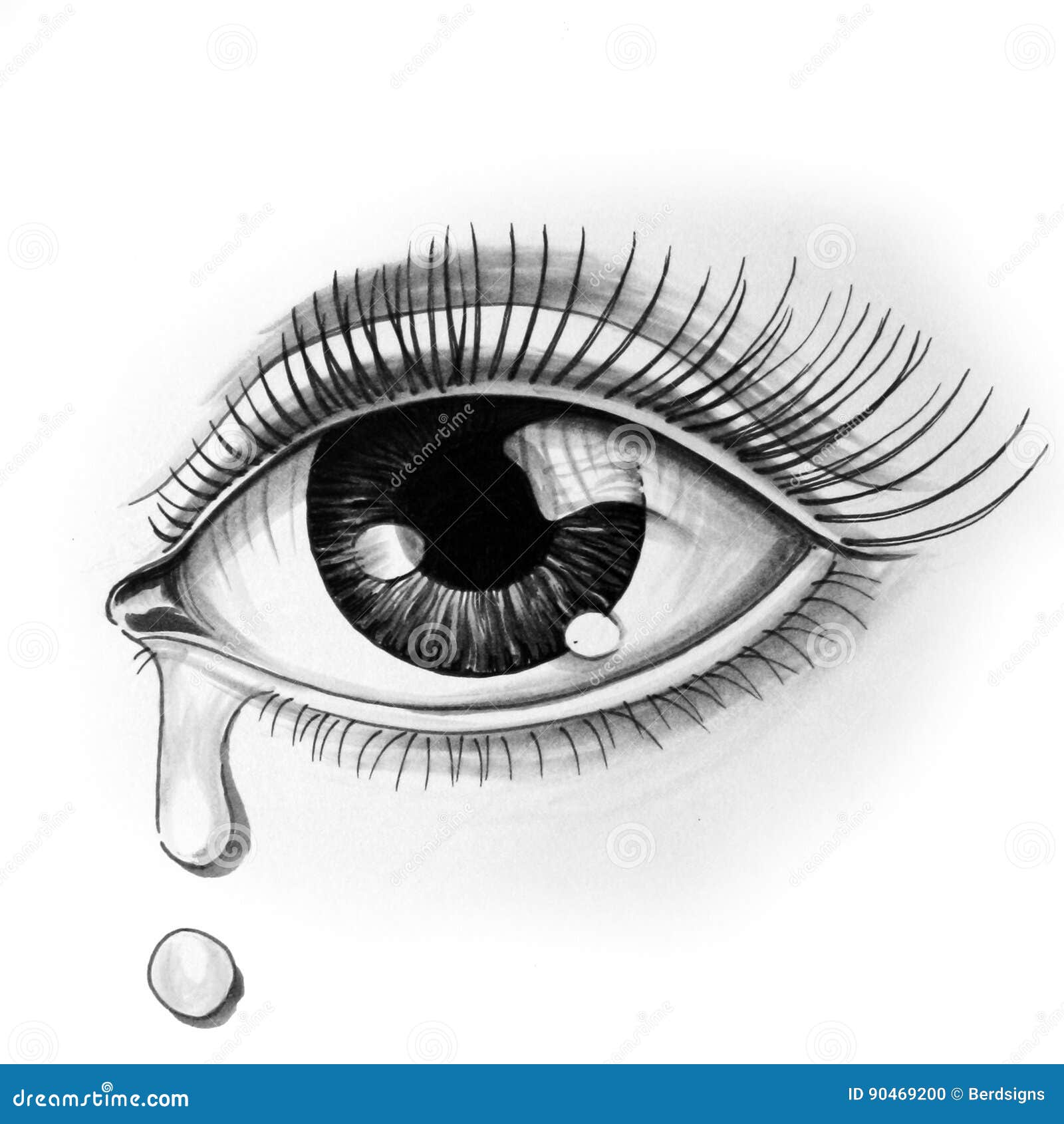 childs drawing  black and white picture of human eye close up hand drawing  by pencil Stock Photo  Alamy