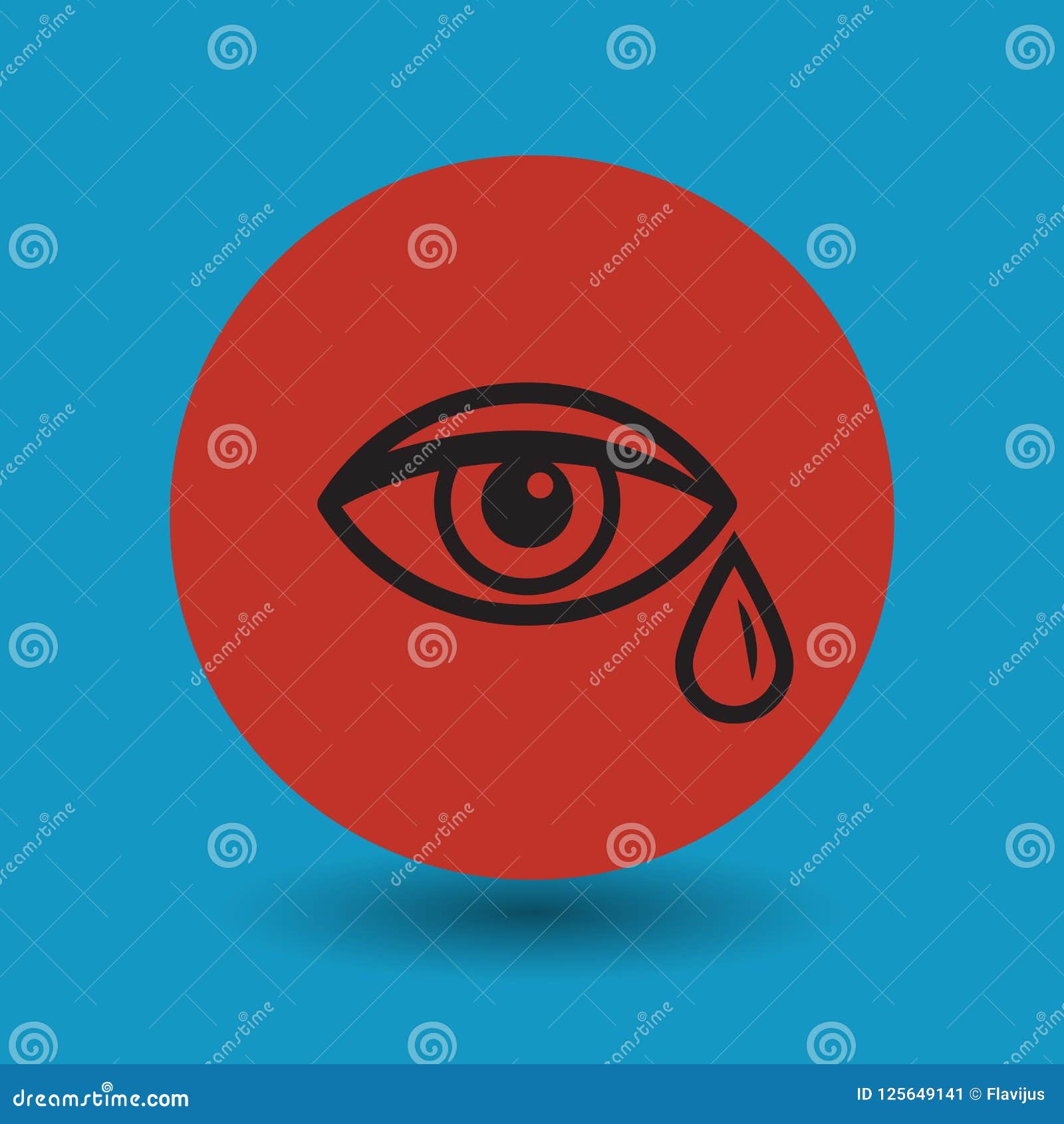 Eye and teardrop symbol stock vector. Illustration of icon 125649141