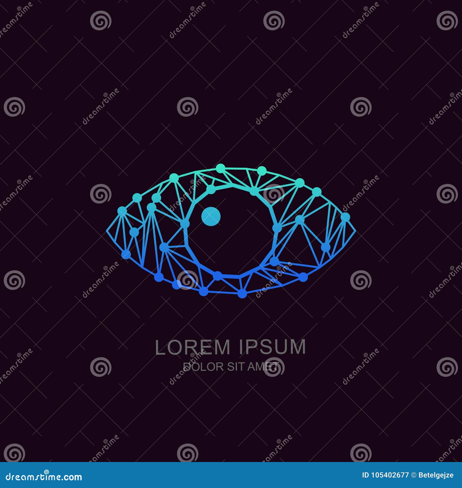 eye tech logo, sign or emblem . concept for biometric recognition, cctv, retina scan, cyber vision.