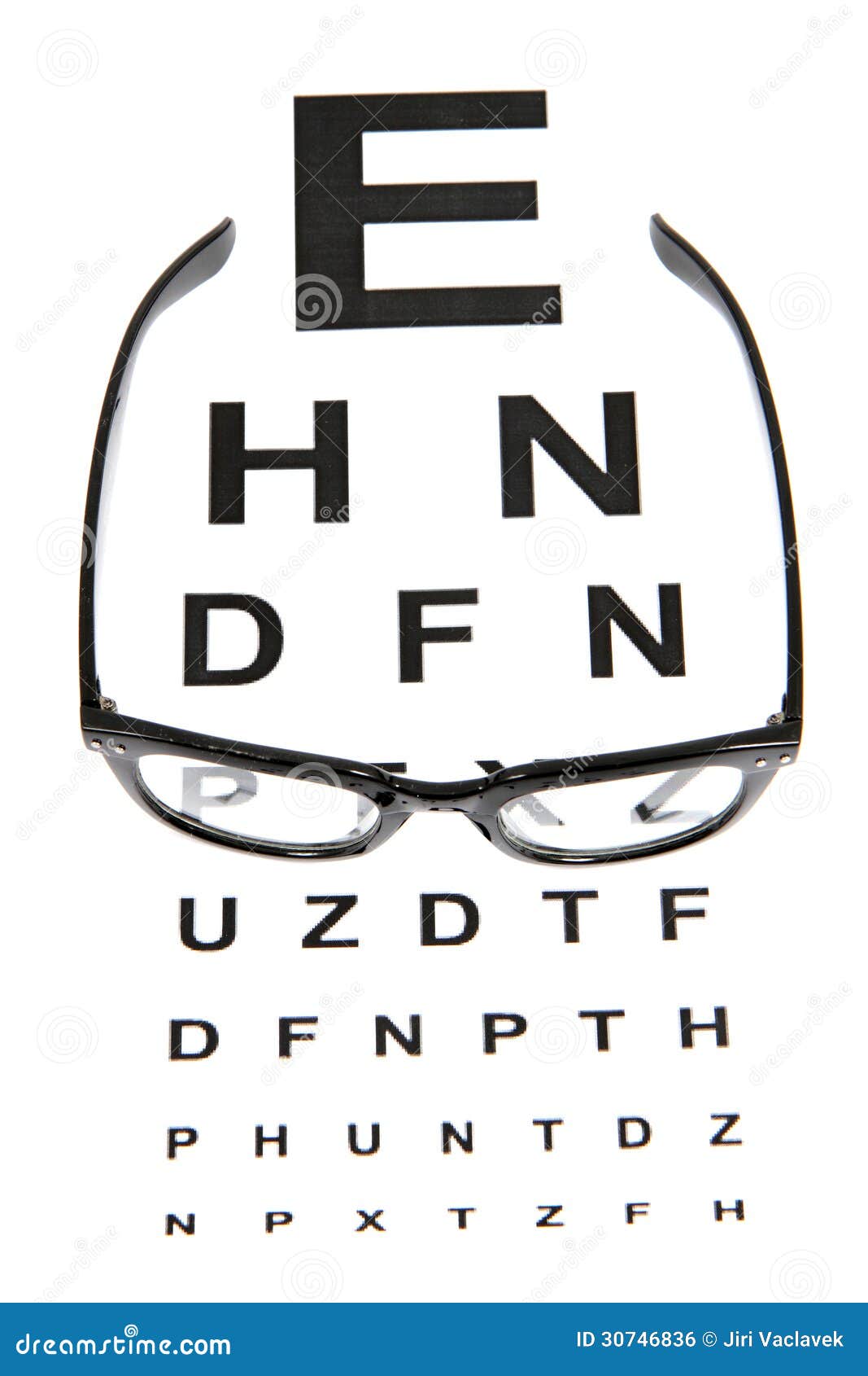 Eye Test Chart and Black Glasses Stock Photo Image of medicine