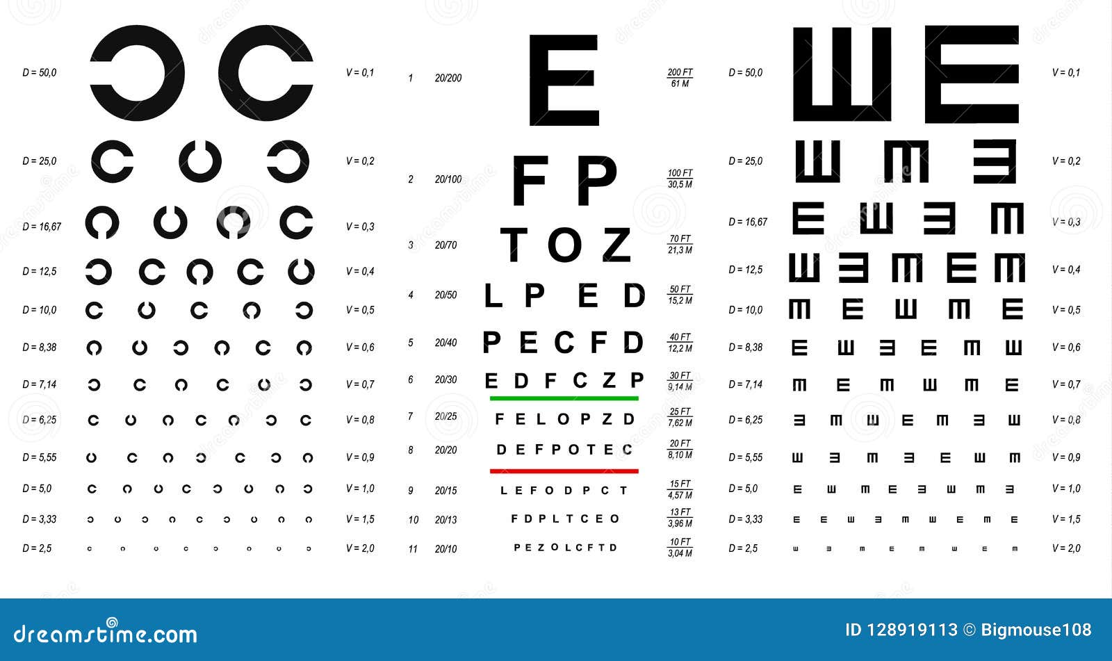 Eye Exam Chart With Shapes