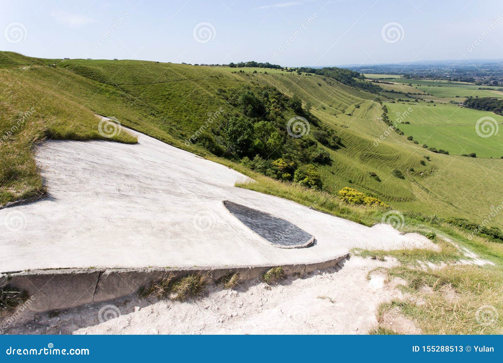 eye of the white horse on hill in wiltshire, england,