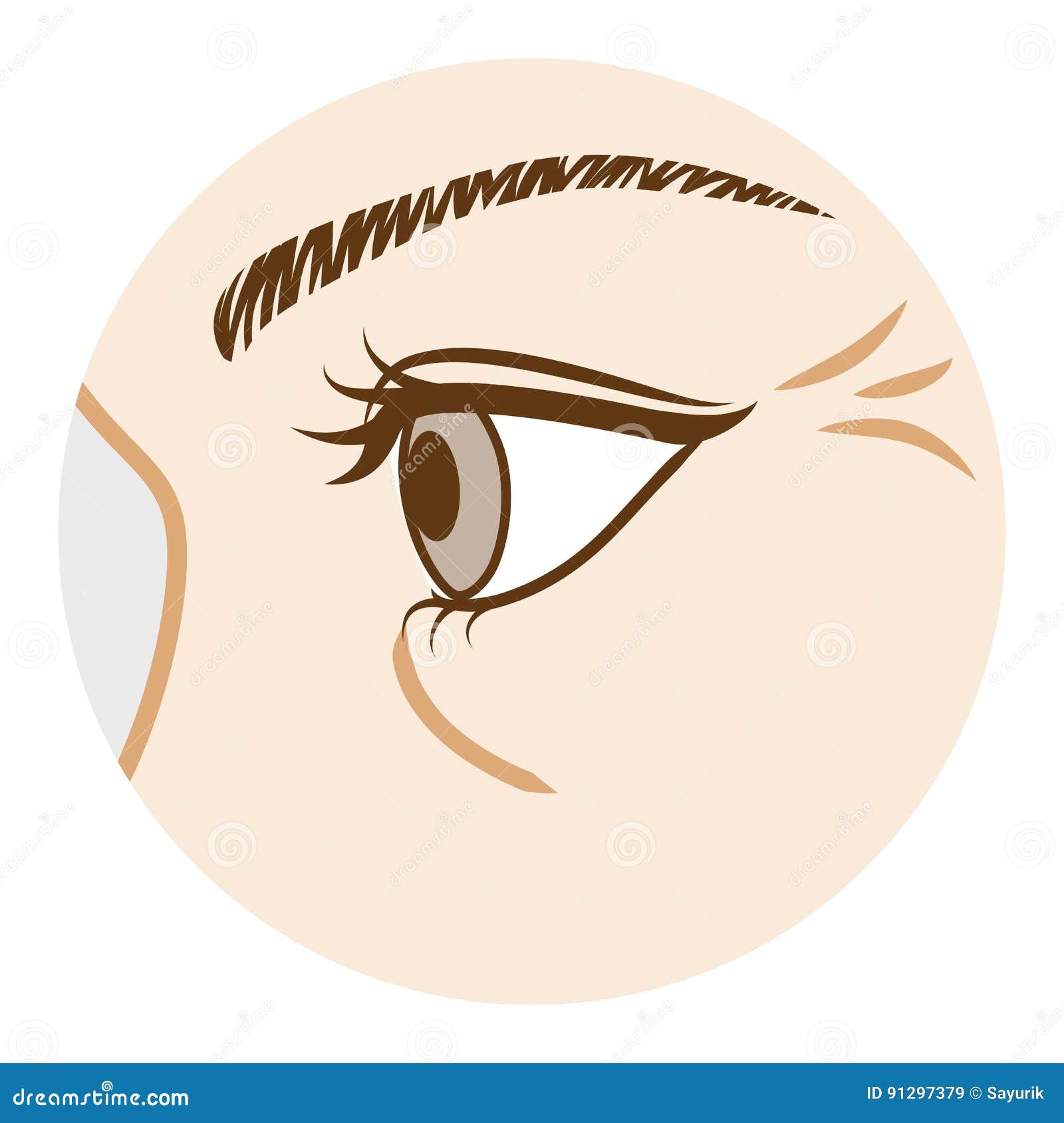 Eye Wrinkle - Body Part,Side View Stock Vector - Illustration of