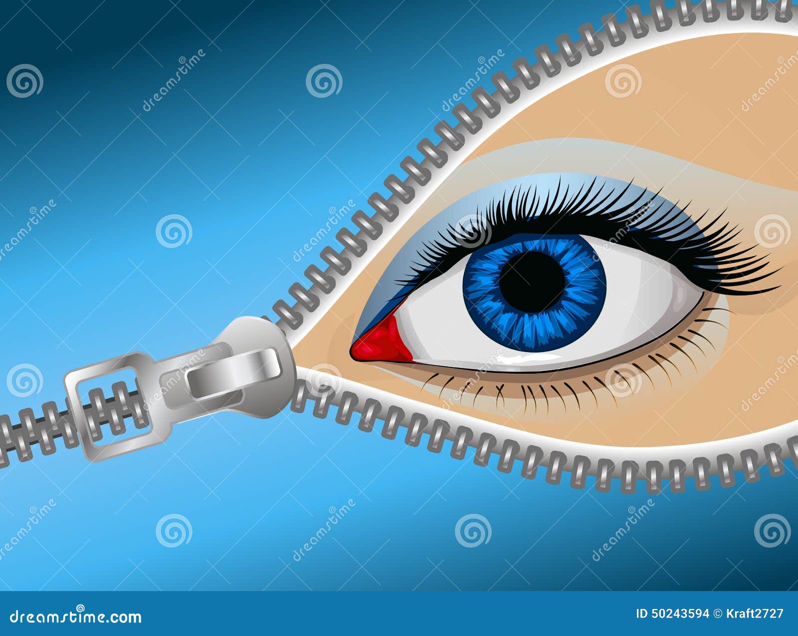 Eye zipper stock illustration. Illustration of horizontal 50243594