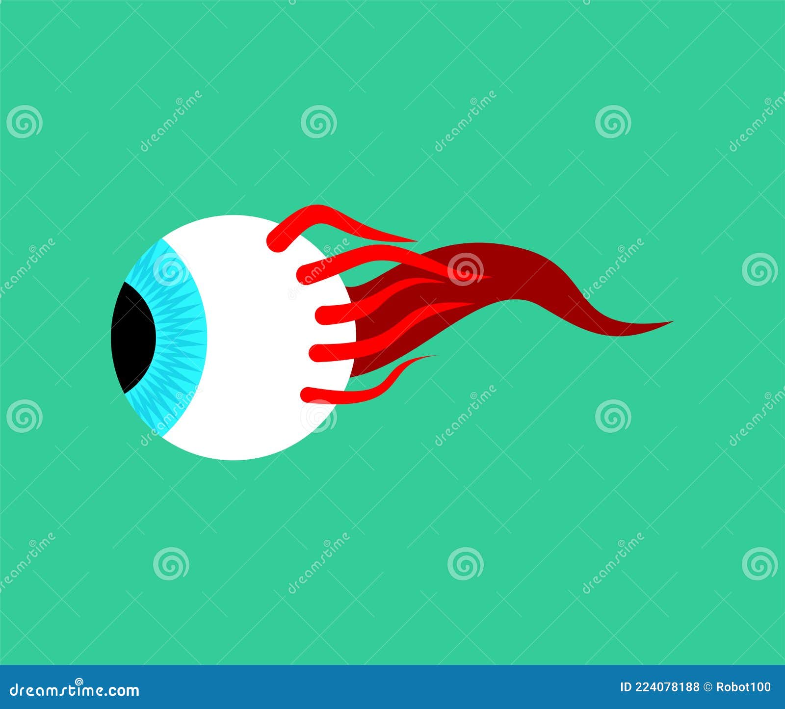Eyeball. Eye Isolated. Eyes with Nerves Stock Vector Illustration of