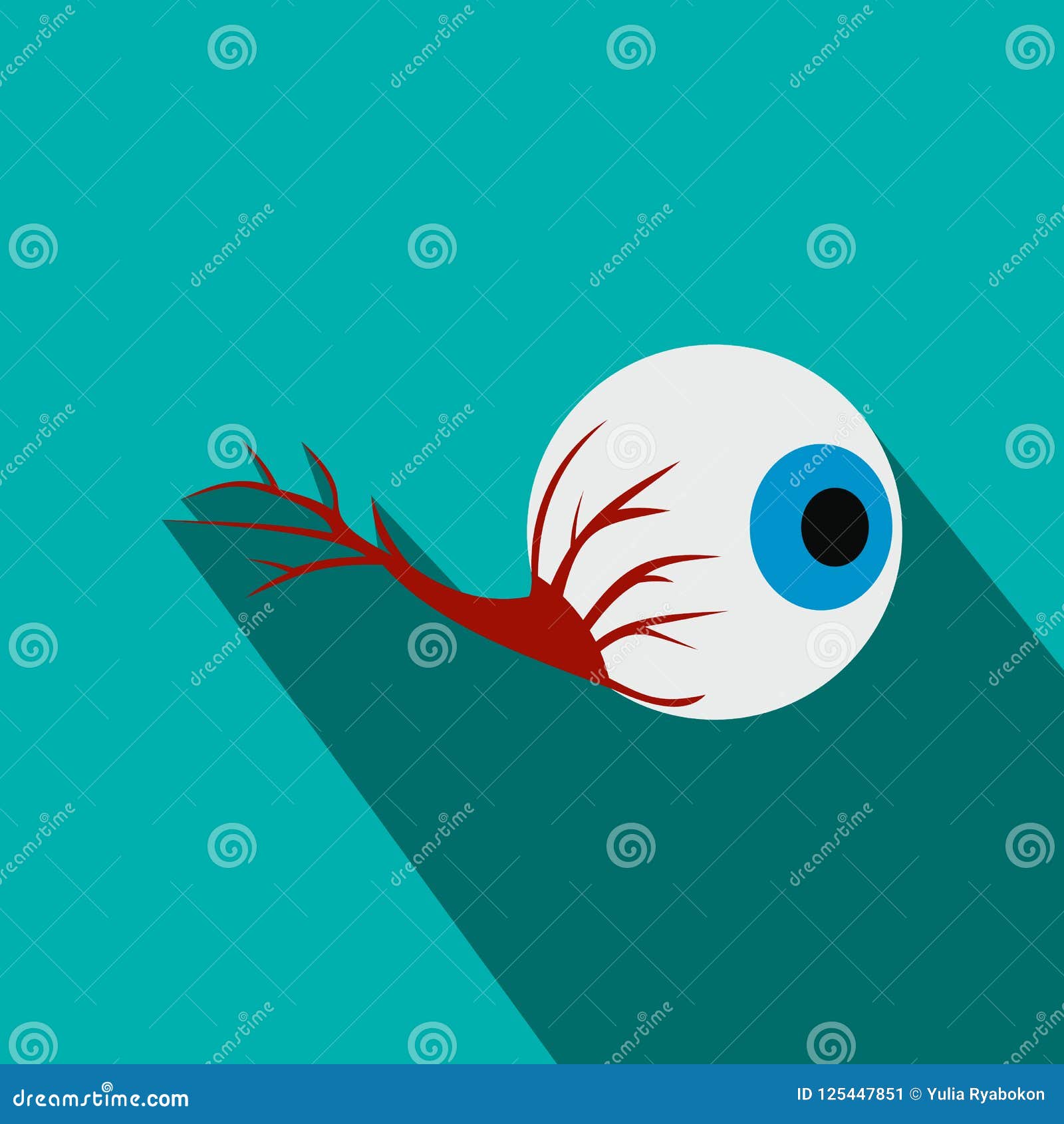 Eyeball Flat Icon with Shadow Stock Illustration - Illustration of ...