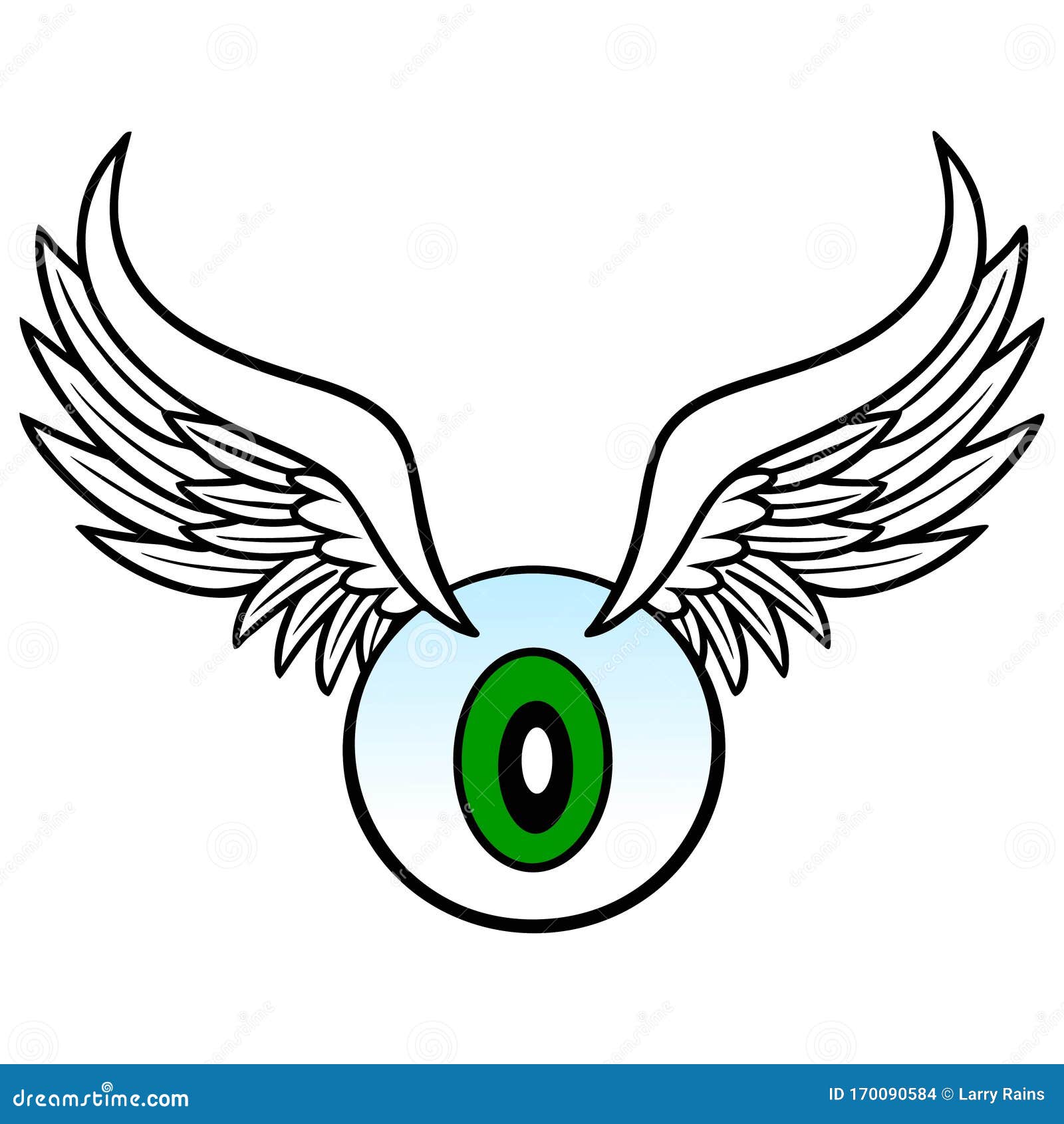 Eyeball with Wings stock vector. Illustration of flight 170090584