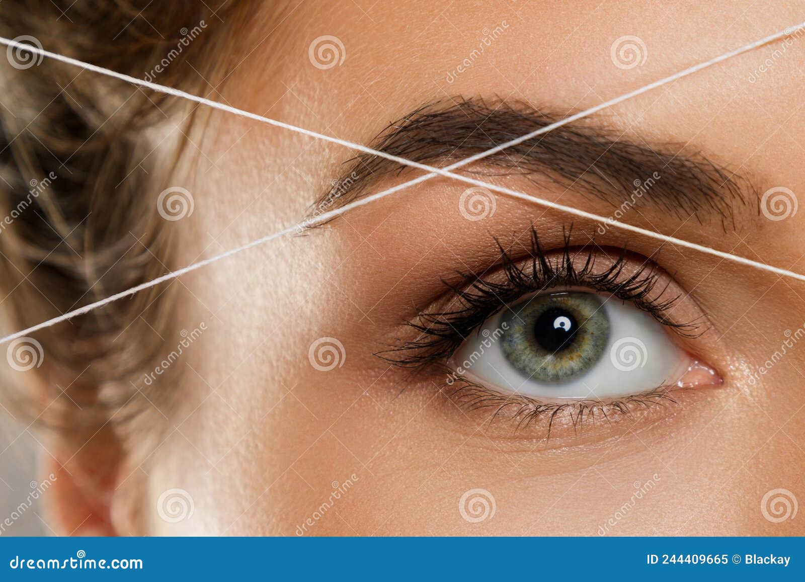 eyebrow threading - epilation procedure for brow  correction