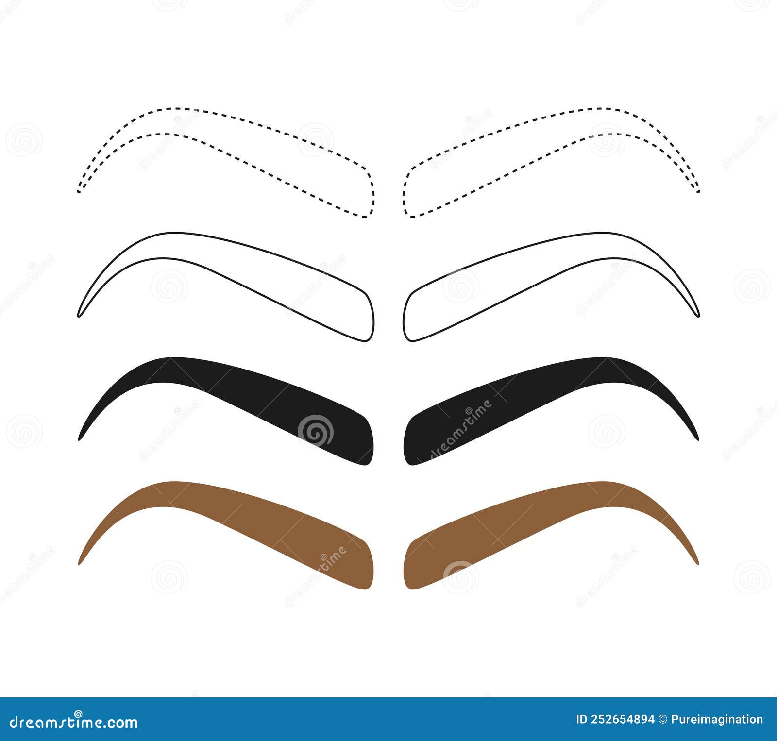 Eyebrow Tracing on White Background Stock Vector - Illustration of ...