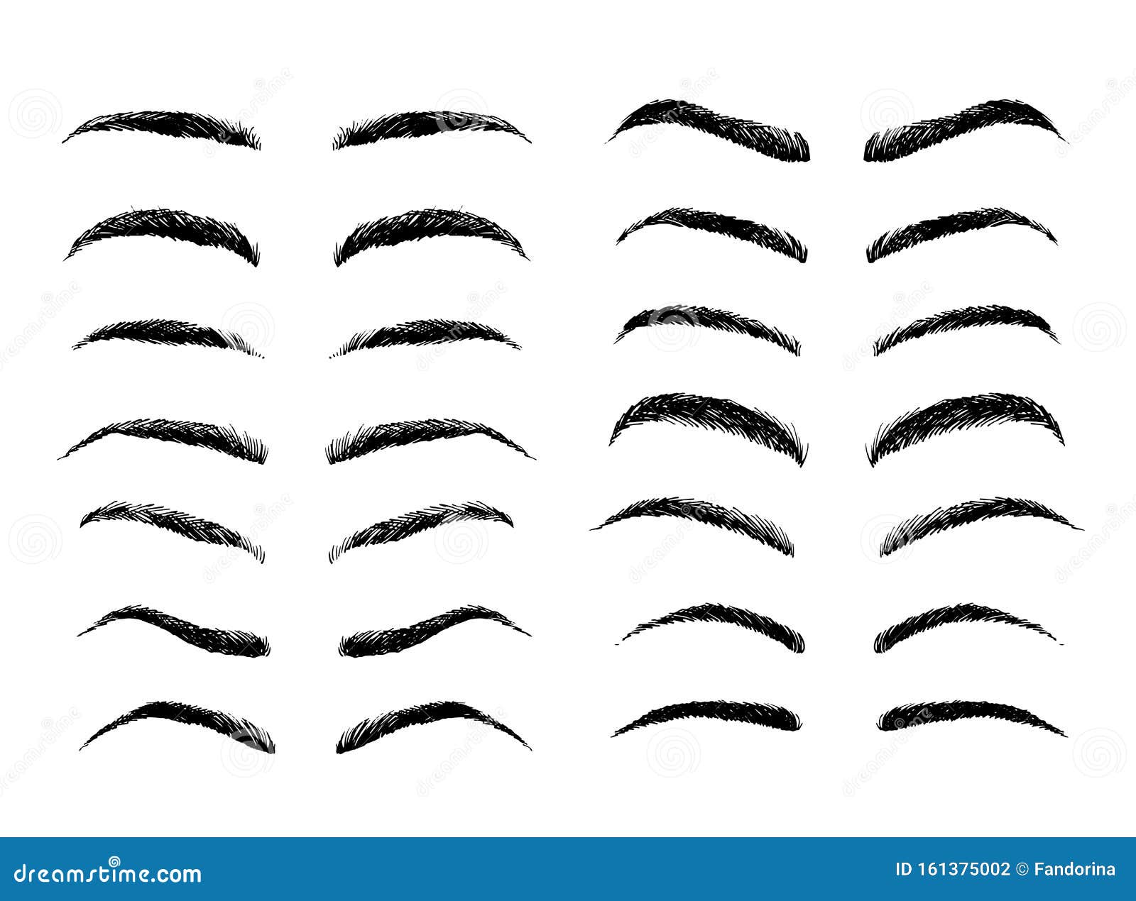 Eyebrows shapes vector set stock vector. Illustration of classic ...