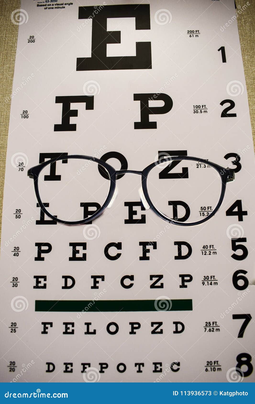 Eyeglass Reading Chart