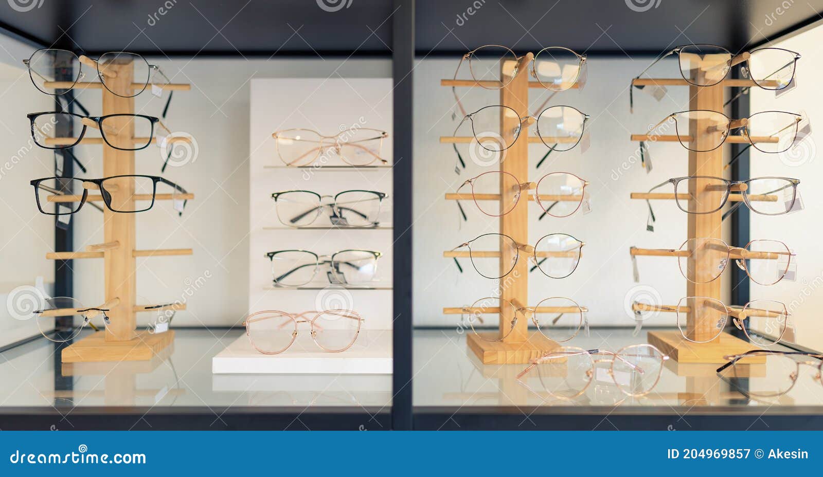 Eyeglasses Display on Glasses Stand on Shelves in Optical Store Stock Image  - Image of fashion, closeup: 204969857