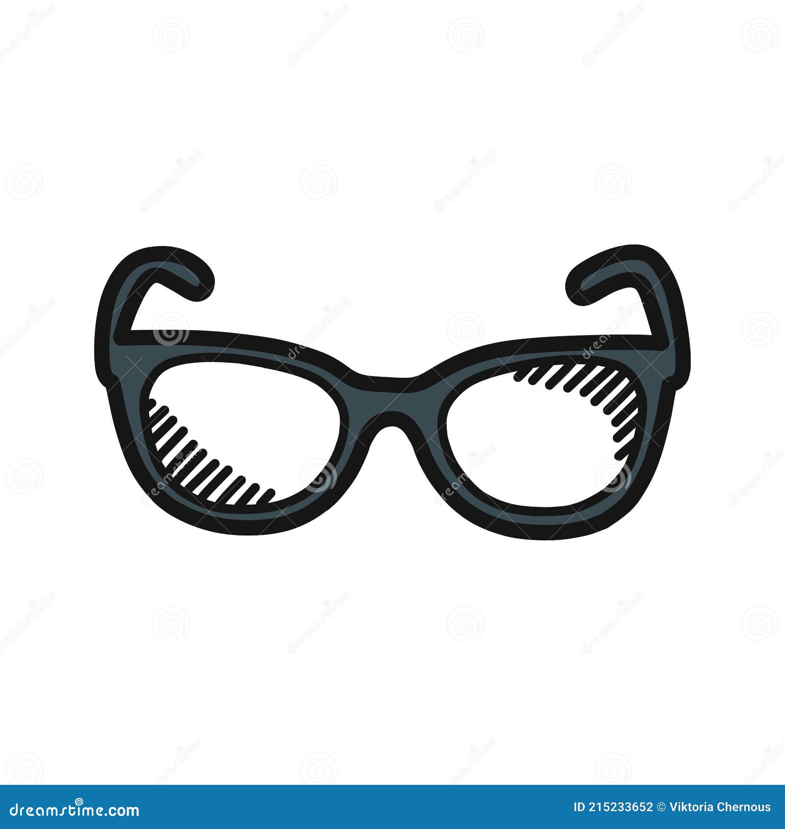Eyeglasses Doodle Icon, Vector Color Line Illustration Stock Vector