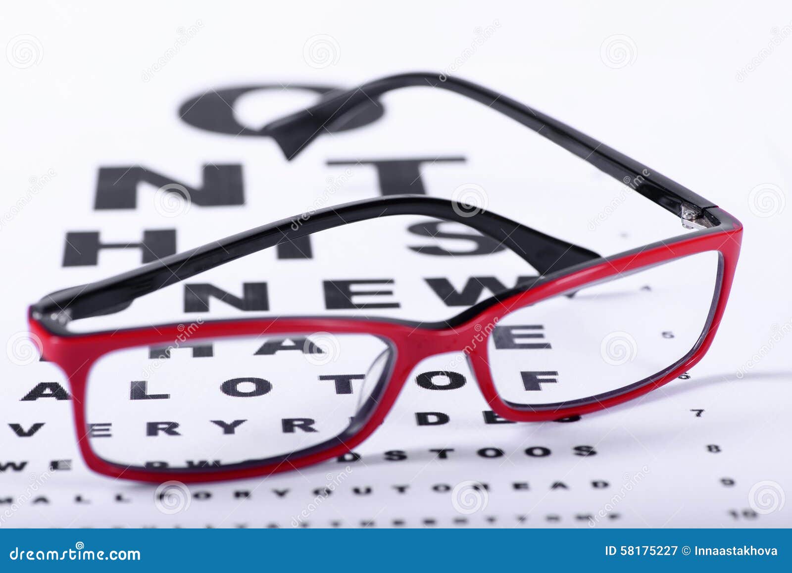 Eyeglasses and eye chart stock image. Image of medical 58175227