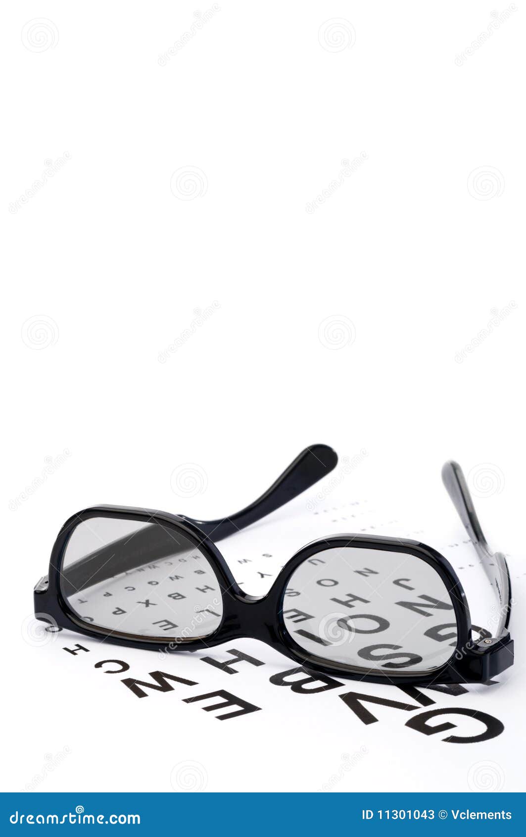 Eyeglasses on a Eye Exam Chart Stock Image Image of shades