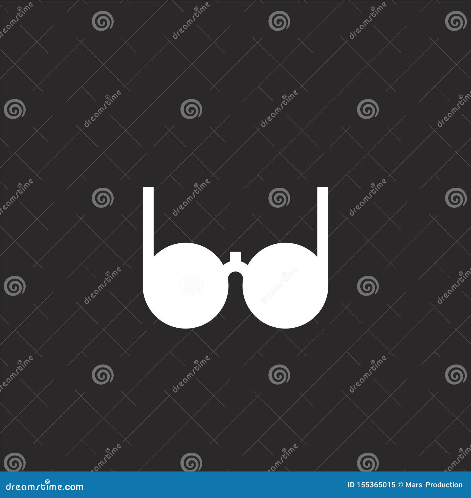 Eyeglasses Icon. Filled Eyeglasses Icon for site Design and Mobile