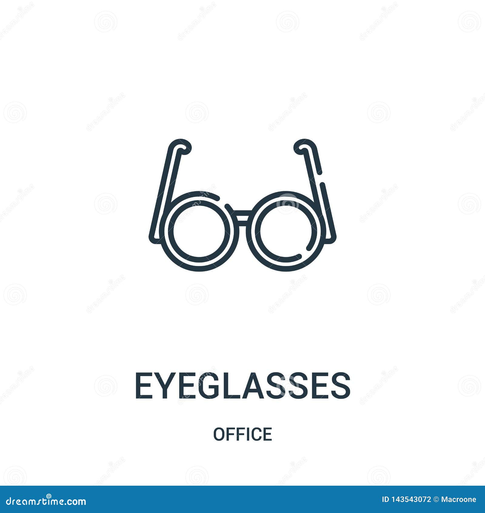 Eyeglasses Icon Vector from Office Collection. Thin Line Eyeglasses Outline Icon Vector