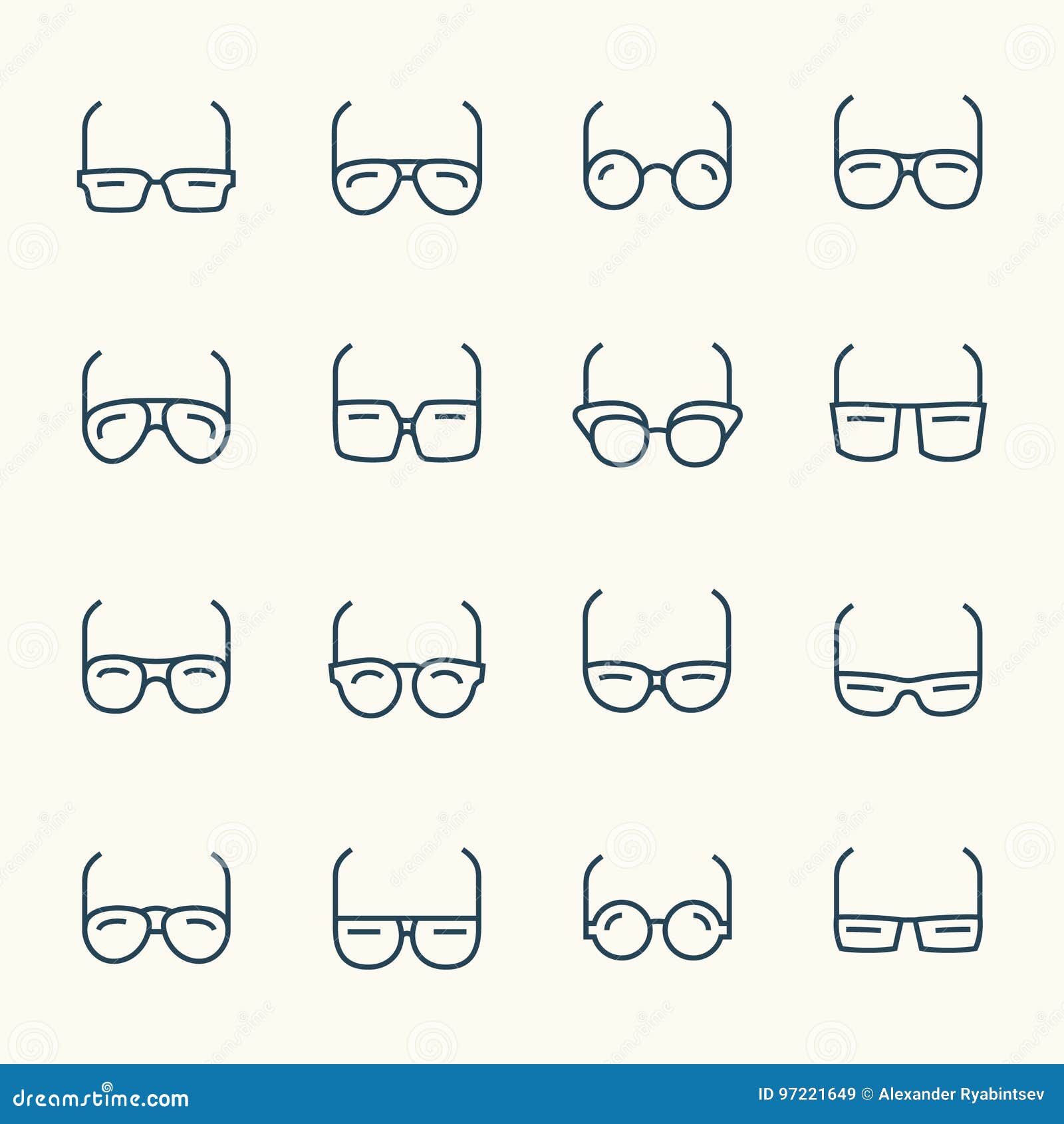 Eyeglasses icons stock vector. Illustration of optometry 97221649