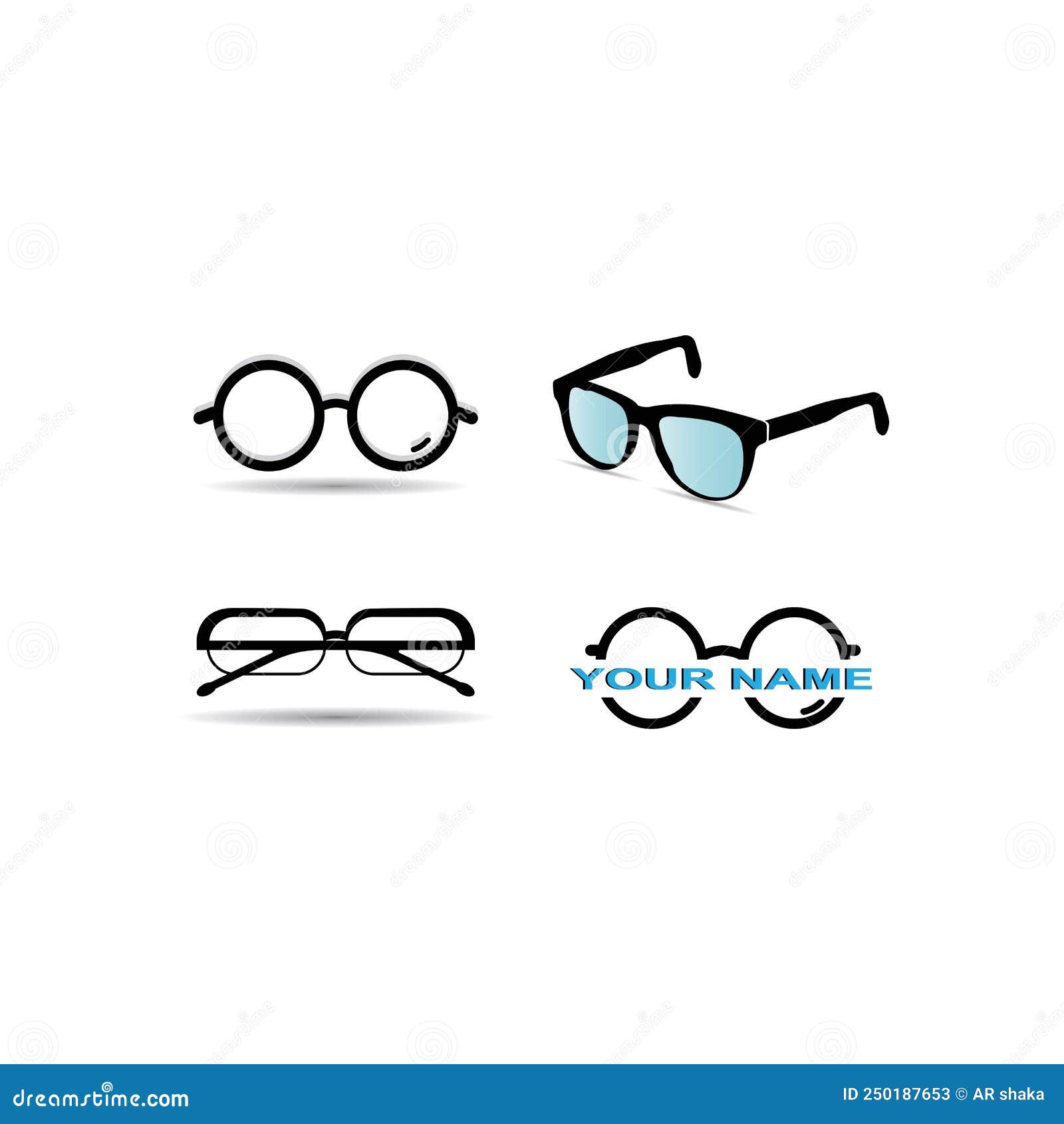 Eyeglasses Logo Template Vector Icon Illustration Stock Vector
