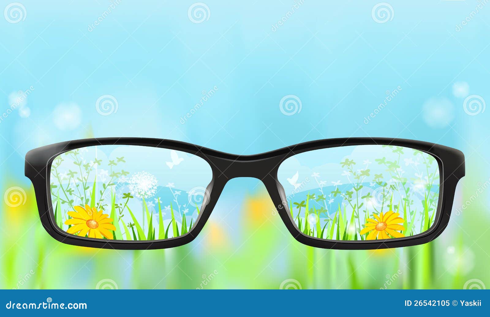 Eyeglasses, Nature in Focus Stock Vector Illustration of design