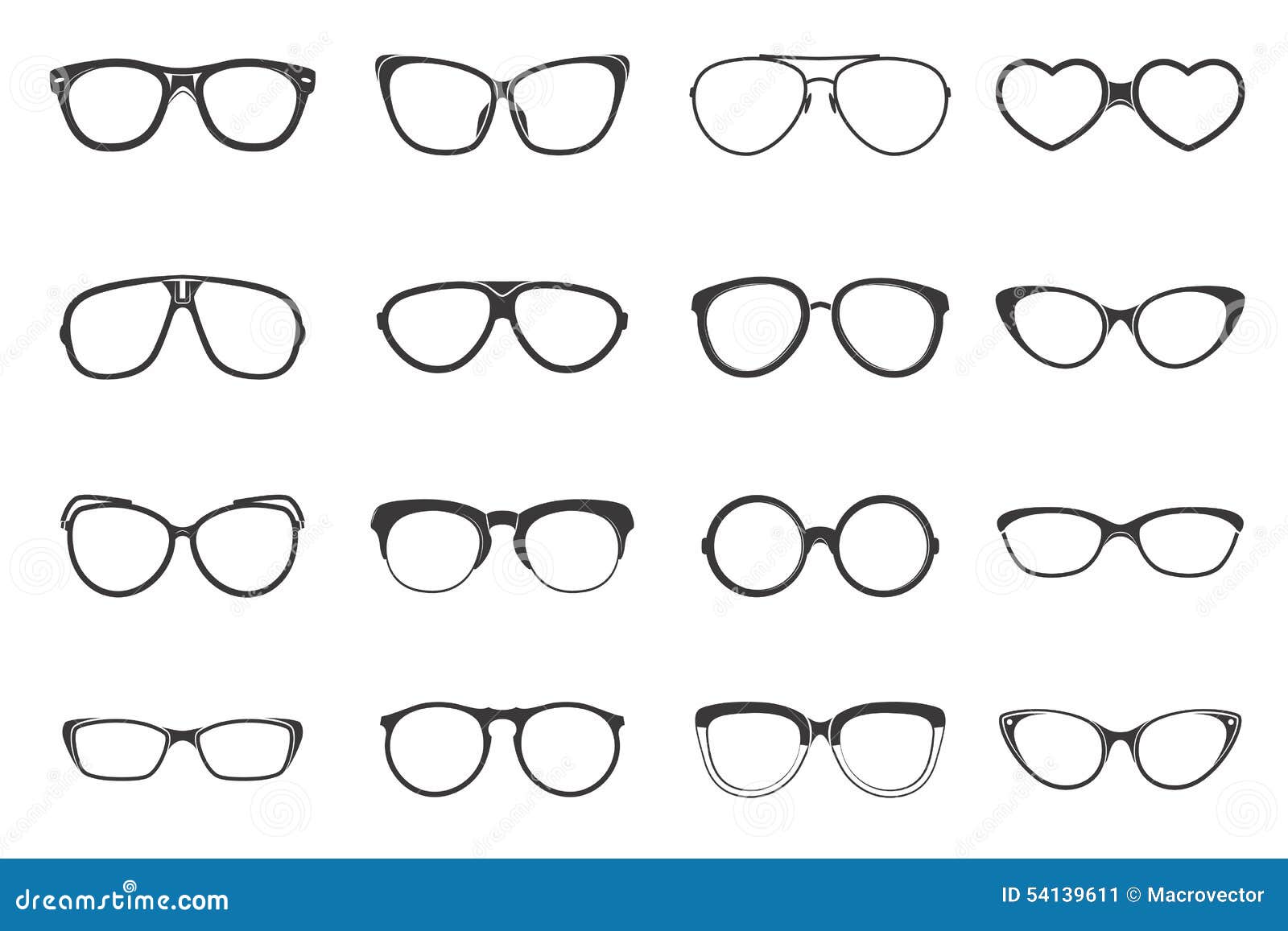 eyeglasses set flat