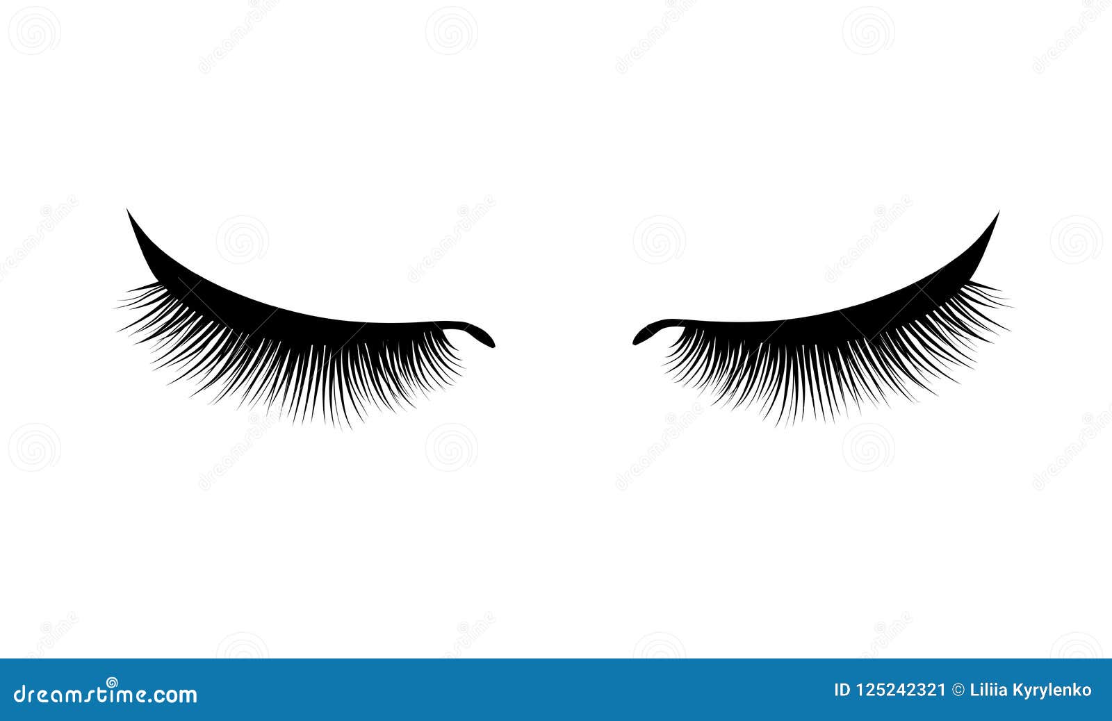 Eyelash Extension Beautiful Black Long Eyelashes Closed Eye False