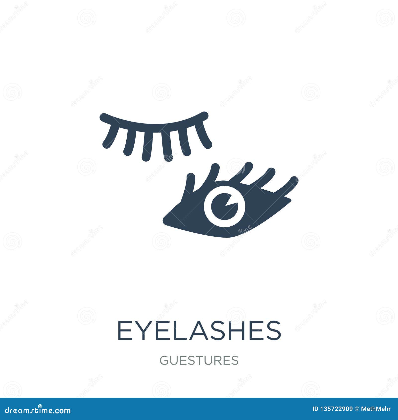 Eyelashes Icon in Trendy Design Style. Eyelashes Icon Isolated on White ...