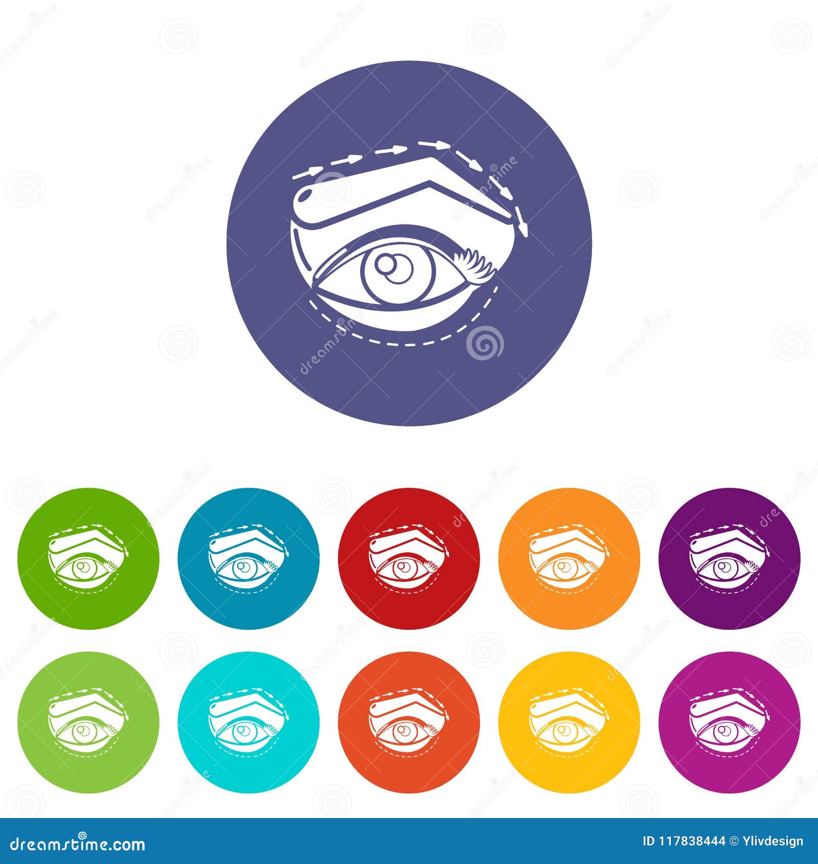 Eyelid Elevation Icons Set Vector Color Stock Vector - Illustration of ...
