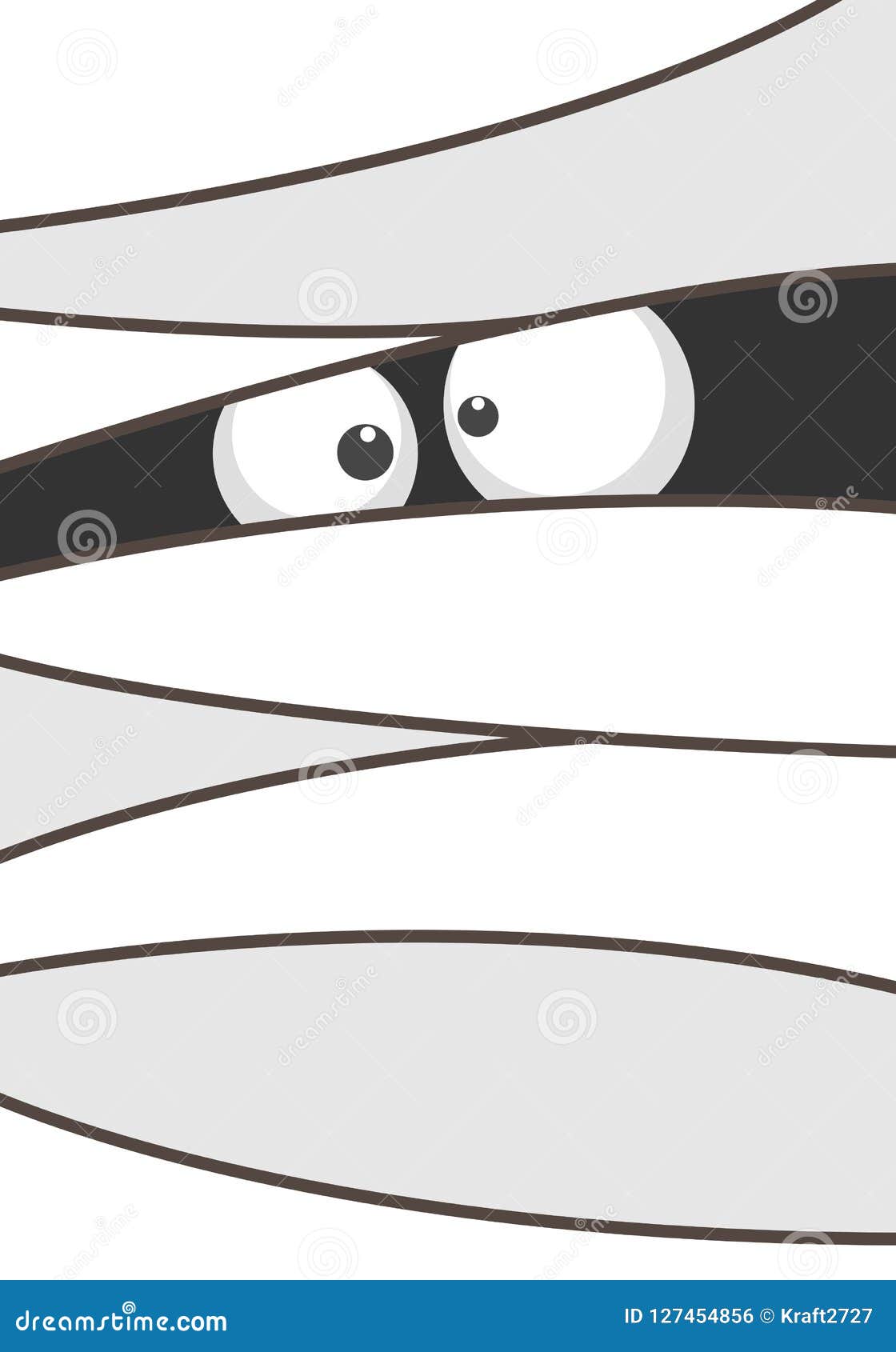 Eyes of a bandaged mummy stock vector. Illustration of character ...