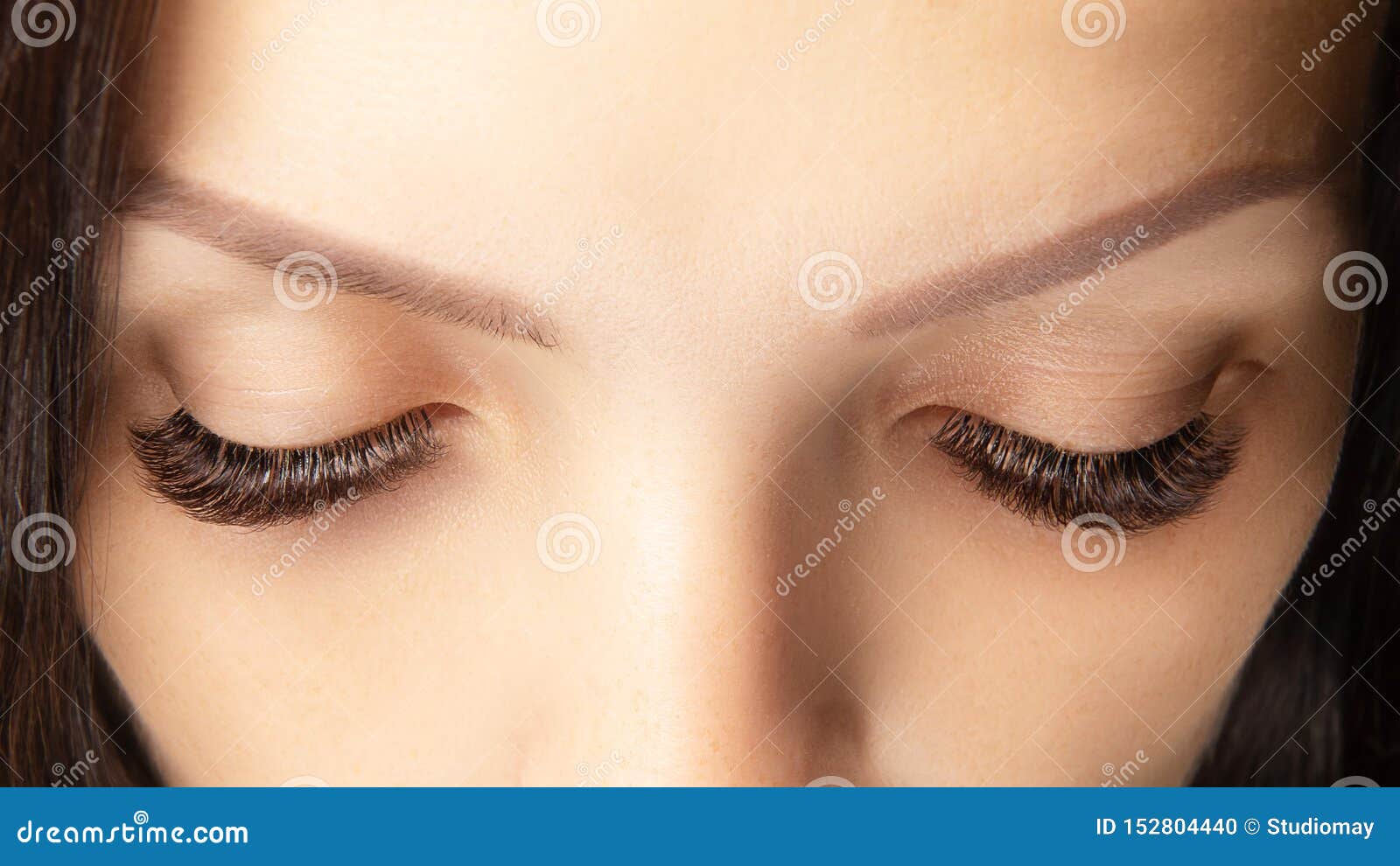 Eyes With Beautiful Long Lashes Closeup Brown Color Eye Lash