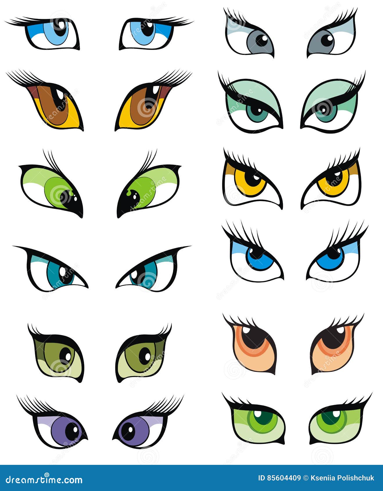 Eyes and eye icon set stock vector. Illustration of female - 85604409