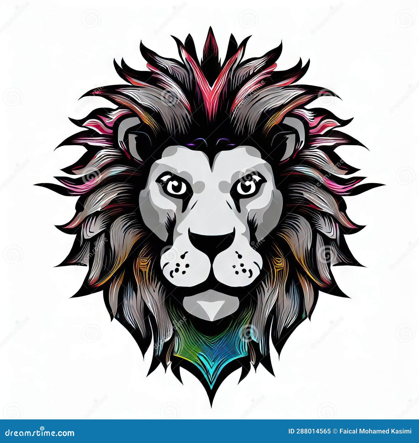 eyes of the wilderness:  lion face peering from white,generative ai
