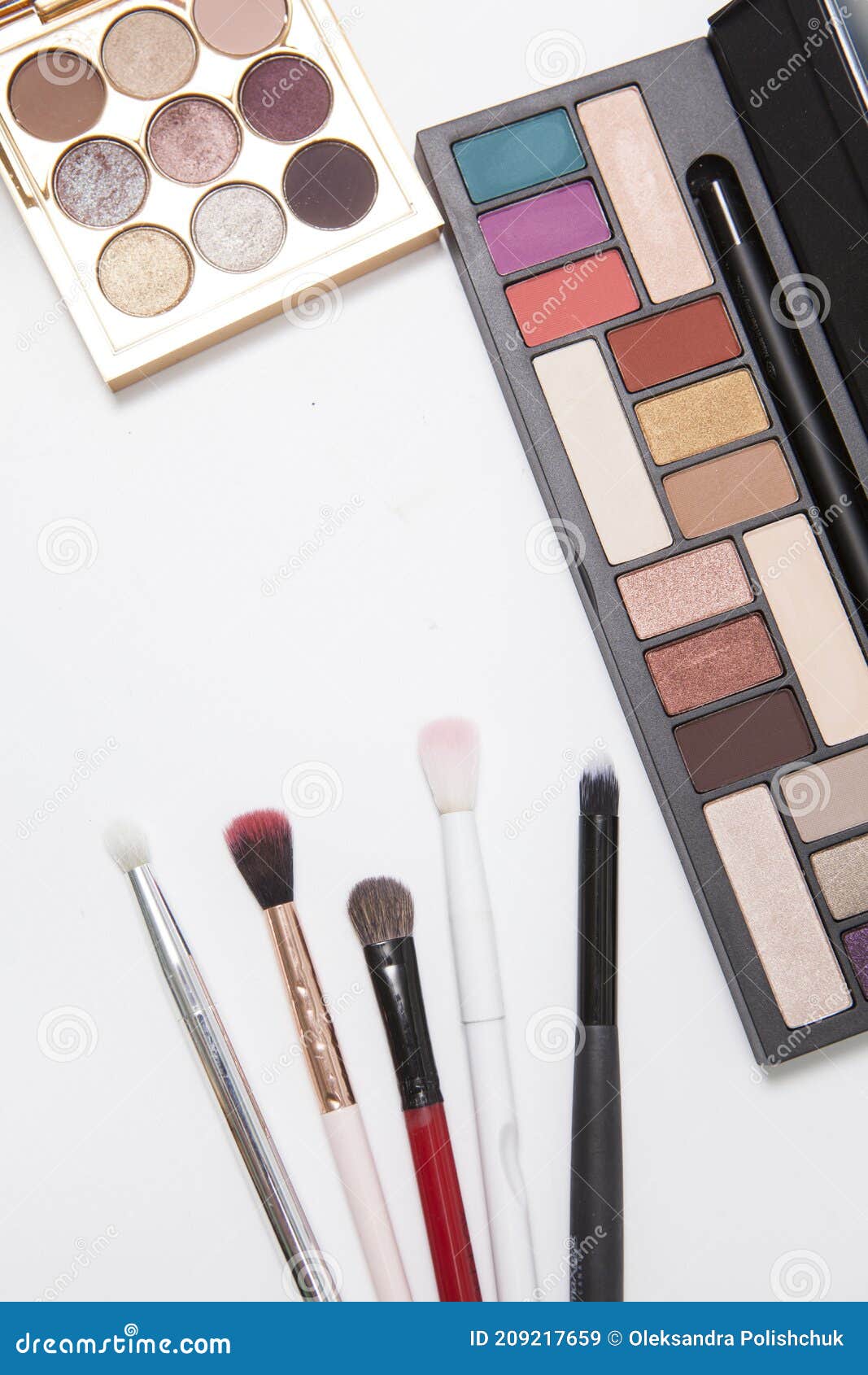Eyeshadow Makeup Palette and Makeup Brushes Stock Image Image of brushes, equipment 209217659