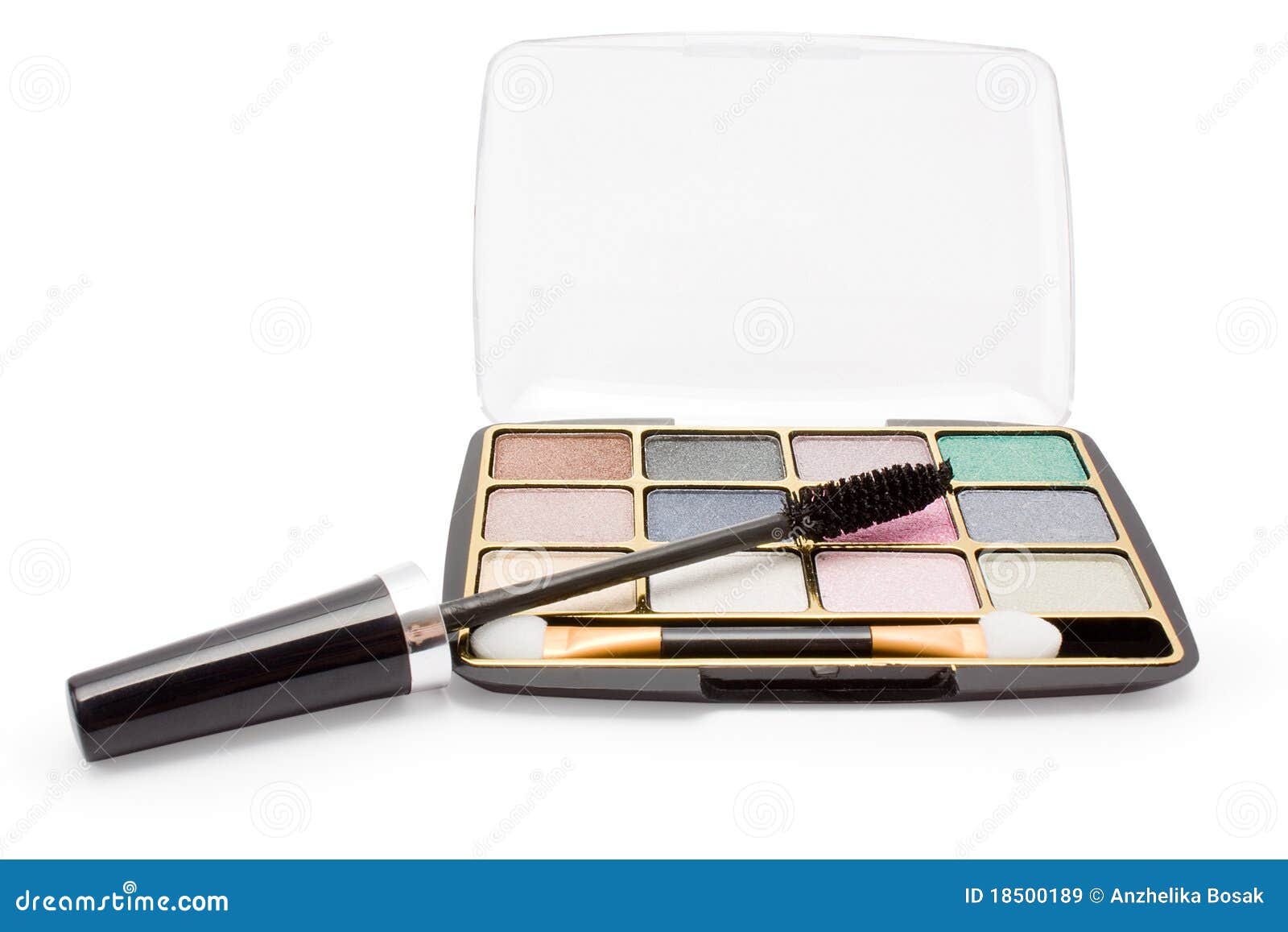 Eyeshadow and mascara stock image. Image of close, mascara 18500189