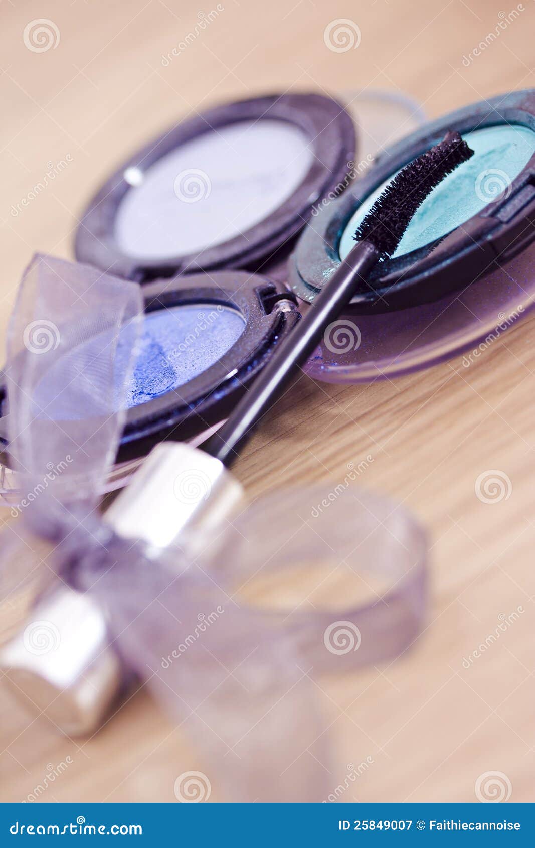 Eyeshadow and Mascara, Cosmetics Series Stock Image Image of close