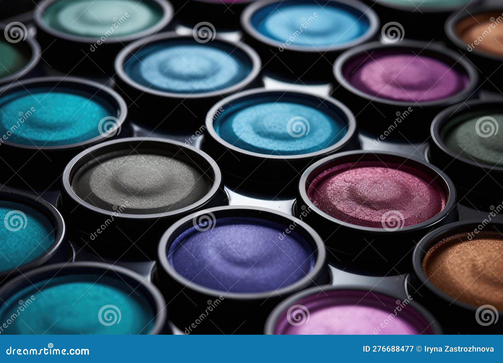 Eyeshadow Swatches in Blueviolet Tones. Generative AI Stock