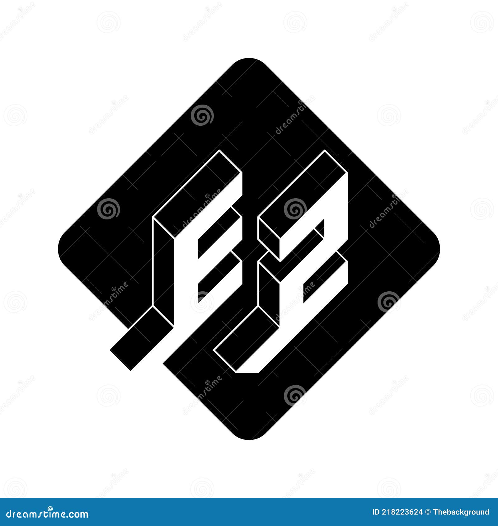 EZ 2letter Code. Letter E and Number 2. E and Z Monogram or