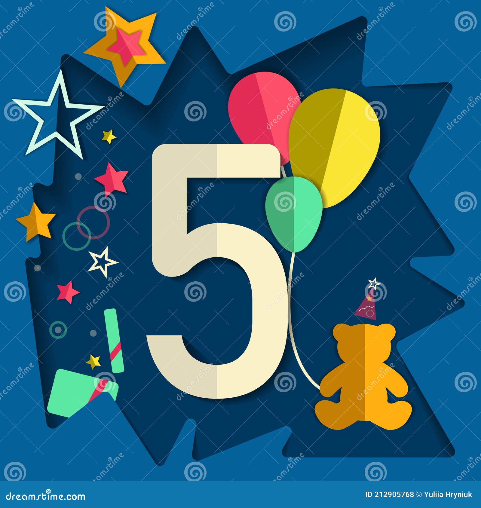 Carte 2 ANS ! JOYEUX ANNIVERSAIRE (fête voeux félicitations) Stock Vector