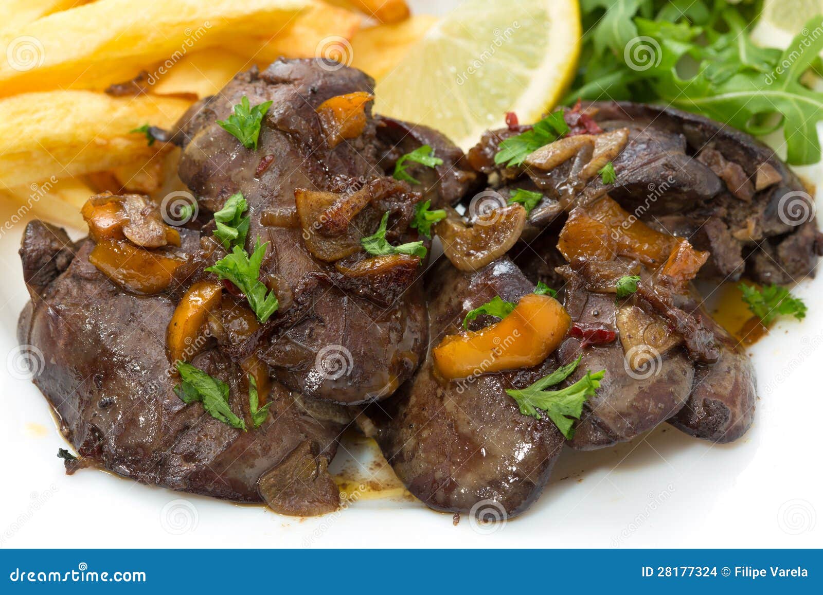 fígado frito servido em prato - Stockphoto #9546608