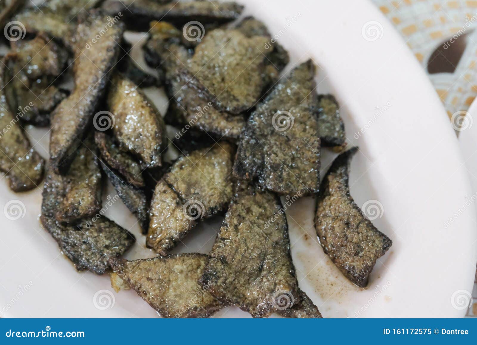 Fígado de porco seco imagem de stock. Imagem de fritado - 161172575