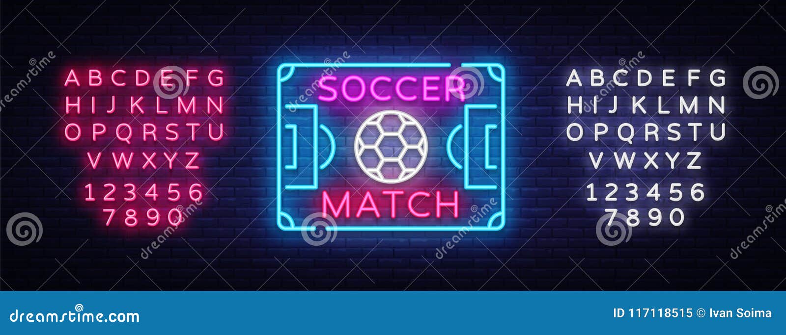 vetor de sinal de néon de futebol ao vivo. Néon do logotipo do futebol ao  vivo