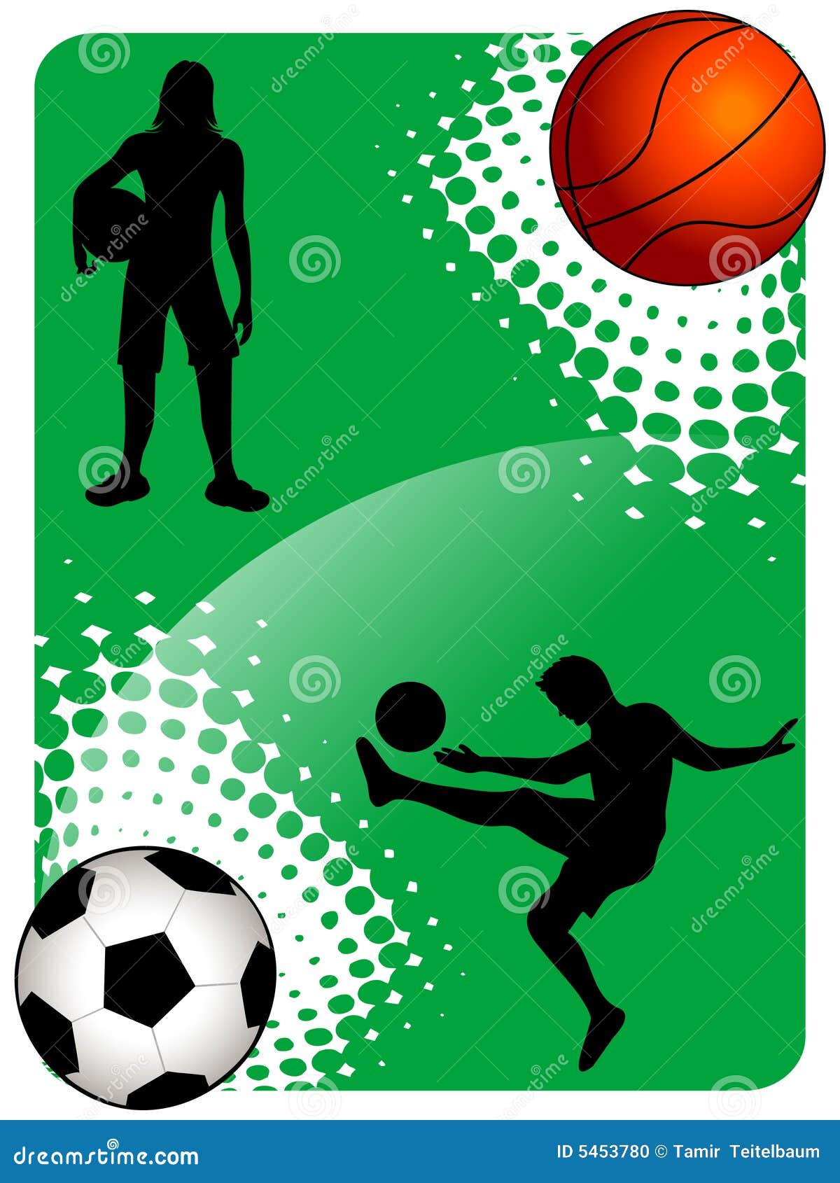 Fútbol y baloncesto stock de ilustración. Ilustración de baloncesto -  5453780