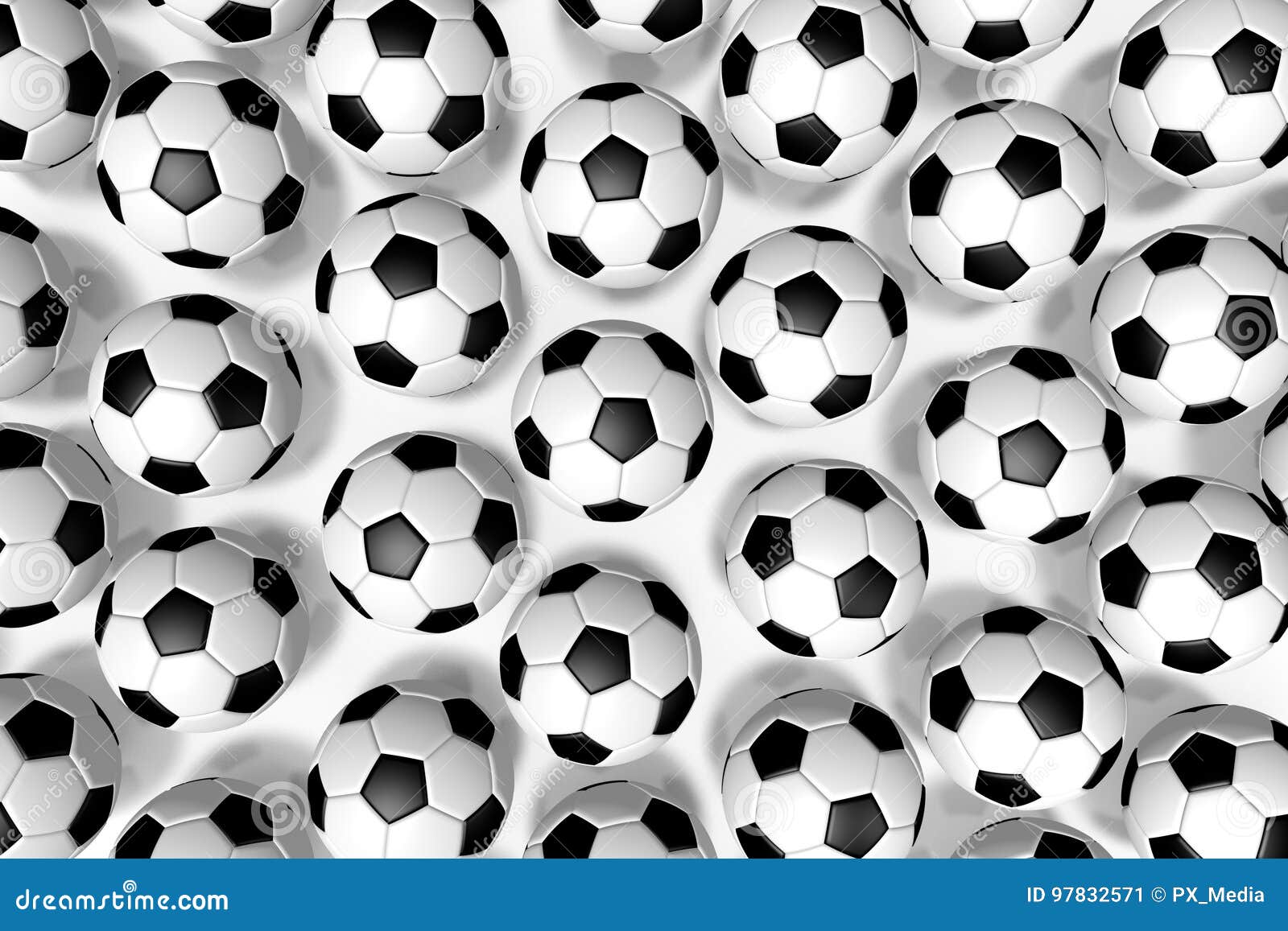 Fútboles De Los Balones De Fútbol 3D - Fondo Stock de ilustración -  Ilustración de concepto, bola: 97832554