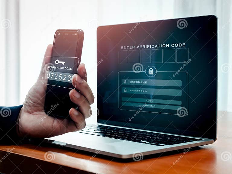 2fa Cyber Security Concept. Passcode Key on Smartphone in Person S Hand ...
