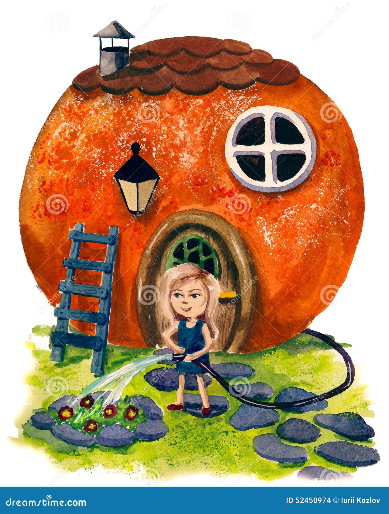 Fable house stock illustration. Illustration of green 52450974