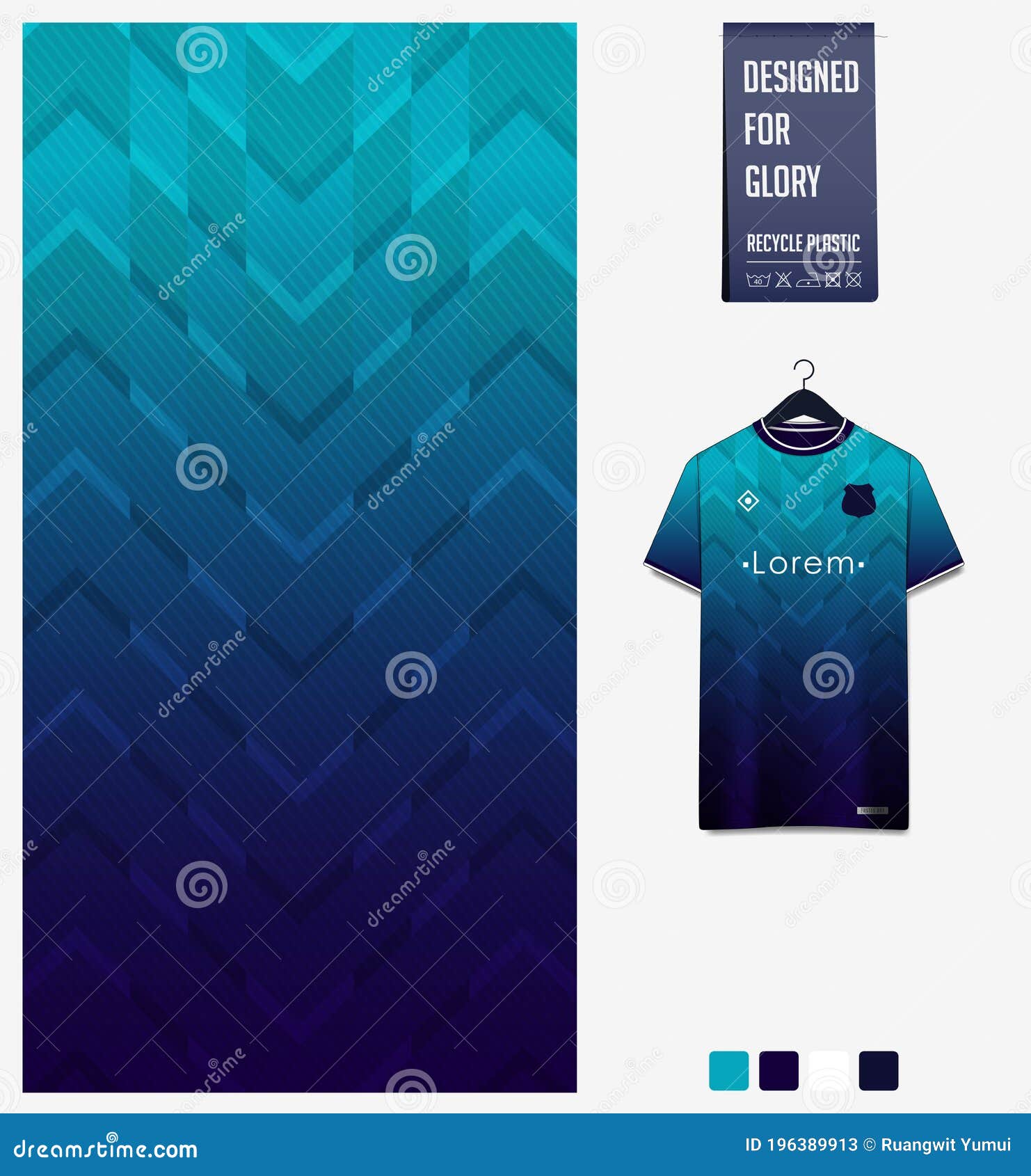 Blue Green Gradient Shirt Sport Design Template Soccer Jersey