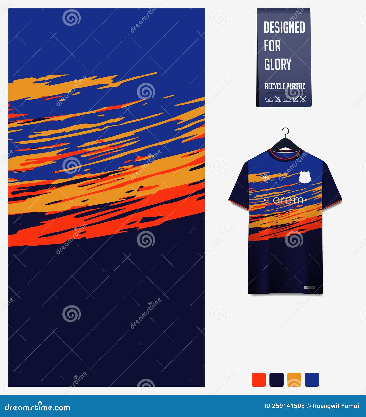 Soccer Jersey Pattern Design. Grunge Texture on Blue Background for