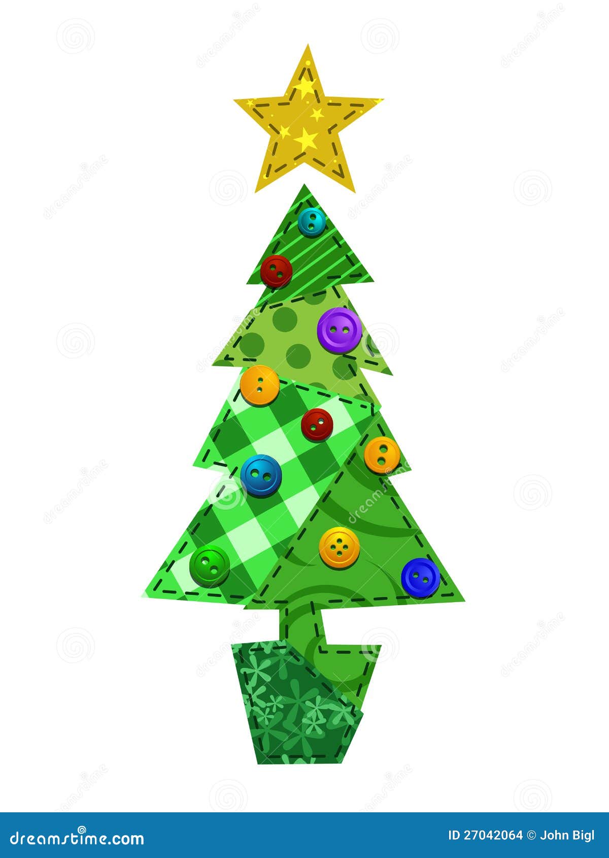 Fabric Christmas Tree stock vector. Illustration of tree - 27042064