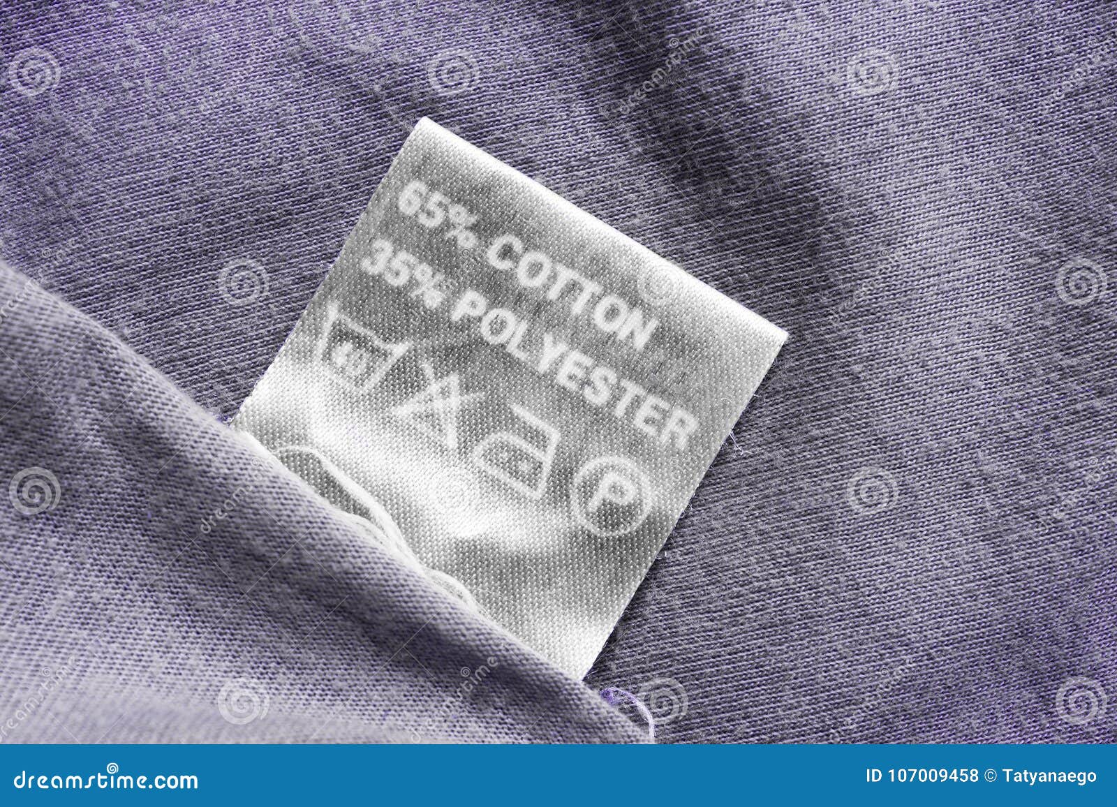 Fabric composition label stock photo. Image of tally - 107009458